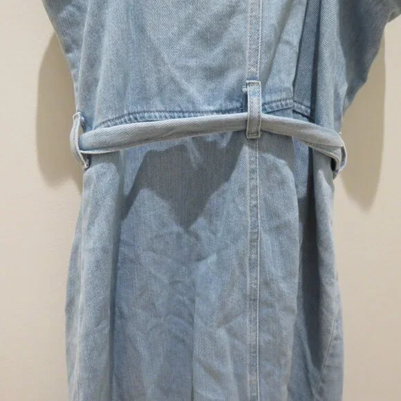 REFORMATION Farrah Chambray Denim Midi Dress Size 4 Palawan Blue Preppy Summer - Picture 13 of 16